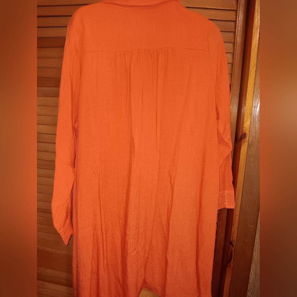 Davi and Dani 3xl Vibrant Orange Rayon/Polyester Dress - Picture 4 of 10